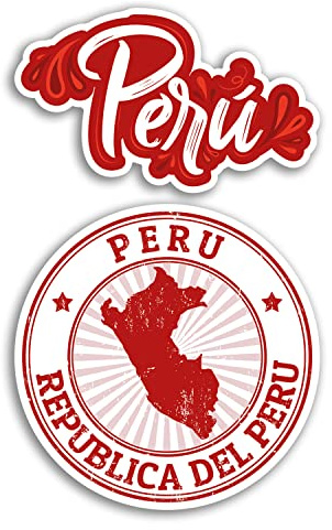 2 x 10 cm breite Peru-Vinyl-Aufkleber – Stadt-Sehenswürdigkeiten, Urlaub, Reisen, Abenteuer, Reisekarten, Flagge, Land, Scrapbooking, Geschenk #78745