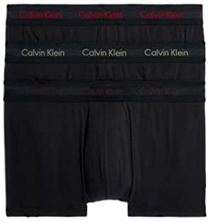 Calvin Klein Herren 3er Pack Boxershorts Low Rise Trunks Unterwäsche, Schwarz (B-Pwr Plm, Fusc Bry, Element Htr Lg), S