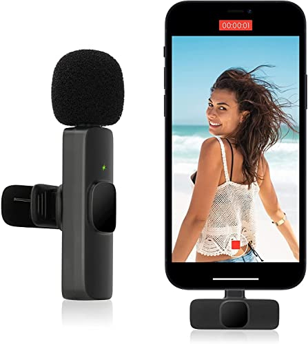 AngLink Mikrofon Handy für USB C – Wireless Lavalier Microphone Ansteckmikrofon Kabellos mit Clip für Externes Aufnahme Vlog YouTube Facebook Live Stream TikTok Videoaufzeichnung