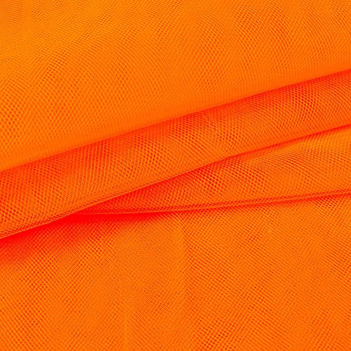 Tissu Tulle souple grande largeur uni Orange fluo - Au mètre