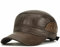LAIFEKE Herren Echtes Leder Ohrenklappen Hut Retro Fleece Futter Kadett Hut Verstellbarer Militärhut Flache Kappe Casquette (02-Kaffeebraun)