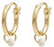 Ohrringe Damen Set, Sterling Silber Perle Creolen Ohrringe Gold Weiß Perle