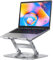 MCHOSE Laptop Stand for Desk, H-Design Computer Laptop Holder, Ergonomic Laptop Riser with 360° Rotating Base, Adjustable Laptop Stand Compatible with MacBook Pro/Air, All 10-17” Laptops, Silver