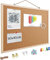 EasyVibe 60 x 40cm Cork Boards for Walls with Frame, 1 Pack Small Wood Framed Bulletins Board Decorative Hanging Pin Board, Corkboards for Wall Notice Board Memo Board