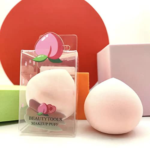 Arya Beauty Éponge de maquillage / Beauty Blender Sponge, mélangeur éponge de mélange, parfaite pour liquide, crème et poudre, style fruit (pêche 1X)
