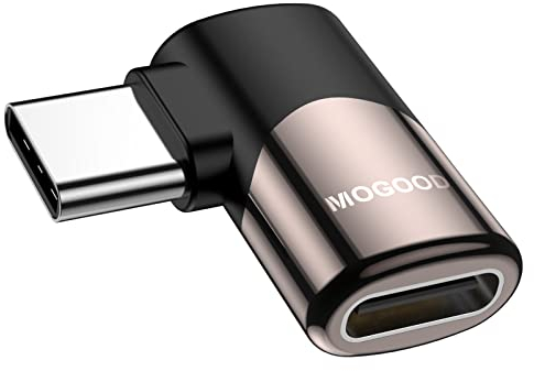 MOGOOD USB C 90 Grad Adapter C männlich zu C weiblich - USB C Extender Rechter Winkel für Steam Deck, Switch, Notebook, Tablet und Handy Zubehör