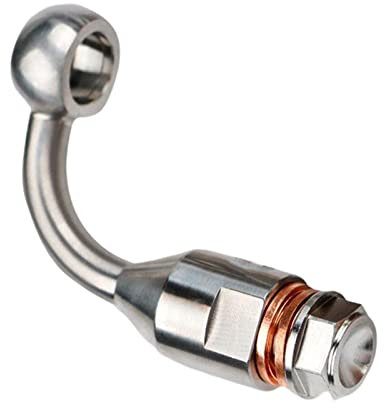 Perfeclan Brake Hose Extension Head Rezuma Sturdy Stainless Steel Premium Brake Caliper Hydraulic Brake for Motorcycle Bike Replacement, 90 Degrees