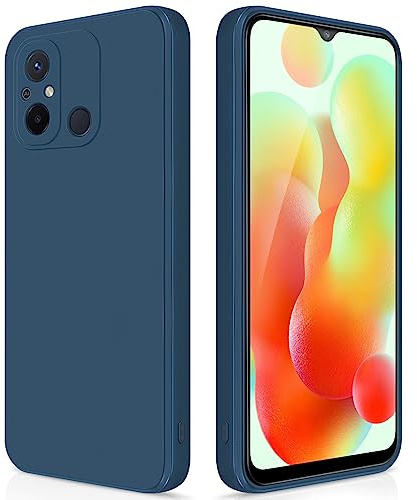 GiiYoon Coque pour Xiaomi Redmi 12C / Xiaomi Redmi 11A Case en Silicone, Etui de Protection Antichoc Etui Housse Silicone Ultra-Mince avec Couche Intérieure en Fibre et Protection pour Caméra, Bleu
