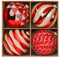 Alupssuc Christmas Baubles, 4Pcs 15cm Christmas Tree Decorations, Shatterproof Christmas Hanging Balls Set with Hooks for X-mas Party Wedding Holiday, Red & Gold