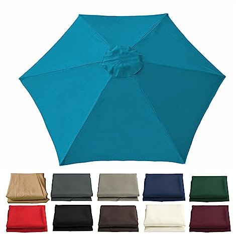 LTSRLL Toile De Rechange pour Parasol Deporte, Parasol De Rechange pour Dessus De Parapluie À Cadre À 6/8 Baleines (auvent Uniquement)(Size:Blue 3m 6 Ribs)