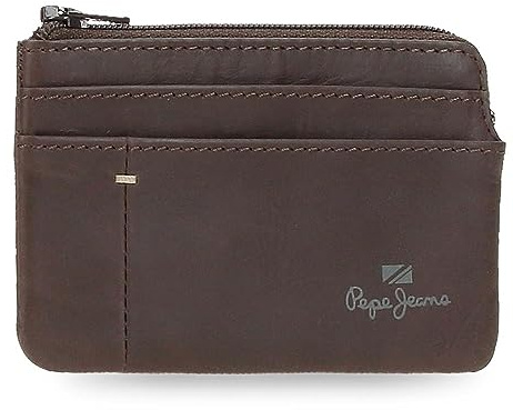 Portefeuilles et Porte-Monnaie en Cuir de Vachette Pepe Jeans Staple, Noir, Marron, Bleu Marine, différentes Tailles
