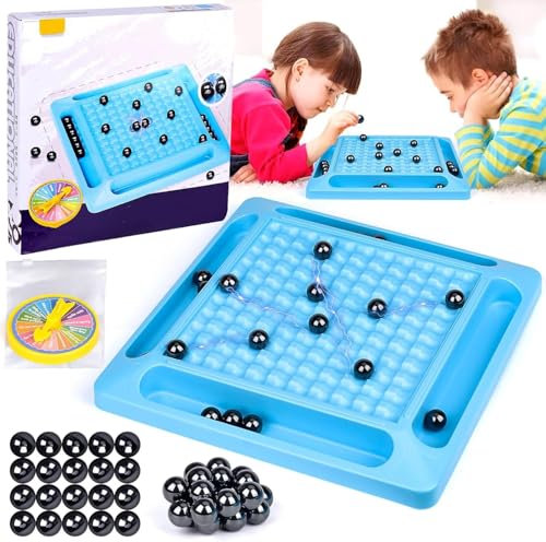 Magnetisches Schachspiel, Magnetspiel Magnet Spiel, Magnetspiel 20 Magnetsteine, Reisen Magnet Spiel Chess Game, Brettspiel für Familientreffen Party Kinder Mini Schachspiel
