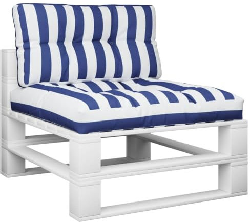 MNISDFL Patio Stuhl Möbel Ersatz Kissen Palettenkissen 2-TLG. Blau & Weiß Gestreift Stoff