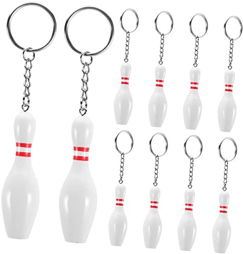 SAFIGLE 10St bowling zubehör schlüsselanhänger bowling Medaillon Schlüsselringe Schlüsselanhänger in Bowlingform dekorative Bowling-Schlüsselanhänger fein Schlüsselbund Flasche Souvenir