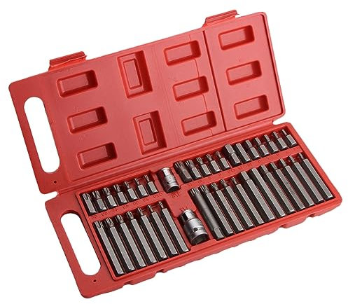 MACHSWON Torx Star Spline Hex Allen Key Socket Bit Set, Mechanic Socket Bits Tool Set 40 pcs, 1/2 3/8 Drive Sockets