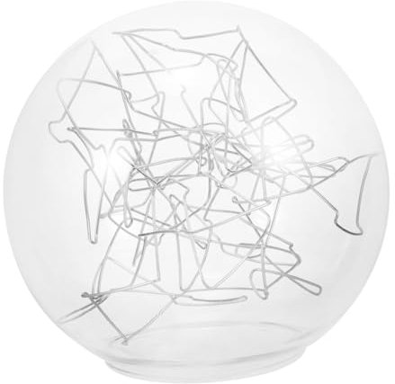 Veemoon Abat-jour En Verre Transparent Suspendre Diamètre 130mm Courbes Argentées Solide Et Facile à Nettoyer Pour Lustre