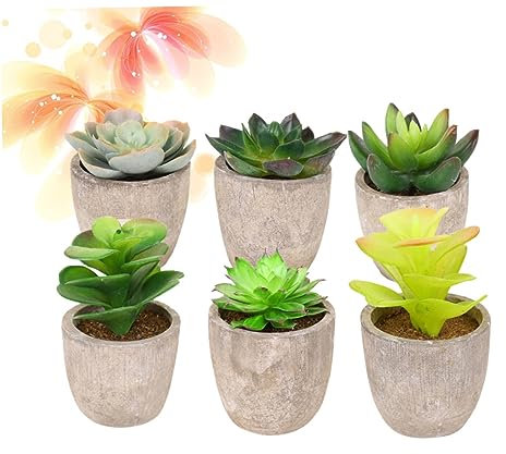 ABOOFAN 6St Simulationsblumentopf Kunstpflanzen künstliche Pflanzen kunstplflanze kunstplanzen Anlage kreative Simulation Blumentopf Pflanzentopf Sukkulententopf Schreibtisch Topfpflanze