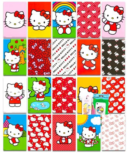 Mini Hello Kitty Posters - Hello Kitty Poster Collage Bundle Includes 20 Mini Hello Kitty Decor Posters (4 x 6), Stickers, More | Hello Kitty Decorations