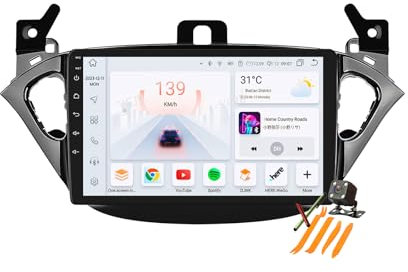 Autoradio Android 13.0 Navi 2 Din Stereo für Opel Adam/Corsa E 2013-2019 Sat GPS Navigation 9 Zoll Cartablet DVD Multimedia Player FM BT Receiver mit Carplay 4G 5G WiFi DSP SWC,Y100s