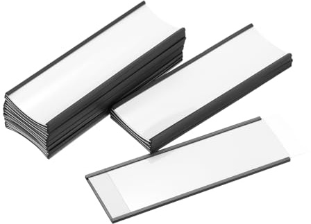 sourcing map Porta etichette 15,2 x 5,1 cm, in gomma, magnetici, per scaffali in metallo, cartelle da ufficio, confezione da 20