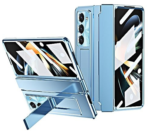 Gadget-Park Case for Samsung Galaxy Z Fold 6 2024, One-piece Housing Z Fold 6 Case with Kickstand and Screen Protector, Full Protection (Blue)