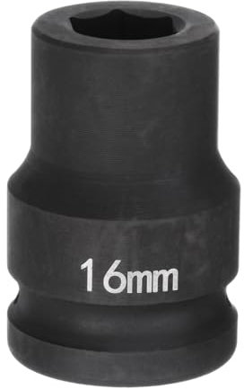 sourcing map 6-Point Impact Socket 3/4 Drive 16mm Metric 40Cr Alloy Steel Spindle Axle Nut Impact Socket