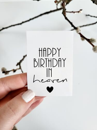 5 Aufkleber Grabkerze Happy Birthday in heaven Himmelsgeburtstag, Geburtstagslicht, einfache Handhabung, personalisiere Grablichter, Spruch