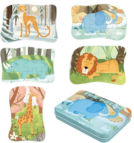 Waldtiere Puzzle für Kinder, Mini Puzzle Kinder, Puzzle Kinder, Tier Puzzle Spielzeug, Pädagogisches Spielzeug, Kinderpuzzle für Jungen, Mädchen
