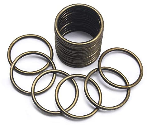 Jamsinmu Metallring Robuste O-Ringe Mehrzweck für Heimwerker-Zubehör, Gürtel und Hundeleinen Bastelzubehör Bronze 40mm
