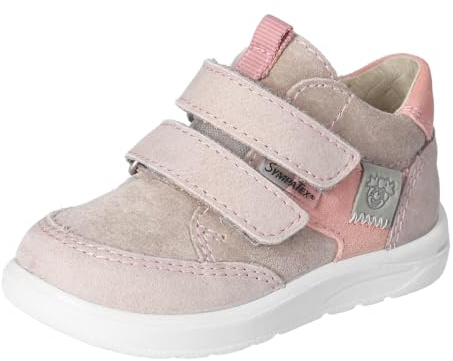 RICOSTA Mädchen Low-Top Sneaker Kito, Kinder Lauflernschuhe, Weite: SCHMAL, lose Einlage, Sympatex, Klettstiefel, Booties, Tundra/rosa (650), 24 EU