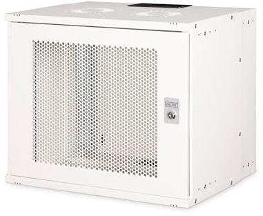 DIGITUS Network Cabinet - 19’ Rack 9 U - Unassembled - Wall-mounted - 400 mm Depth - Load Capacity 60 kg - Perforated Steel Door - SOHO Pro Series - Grey