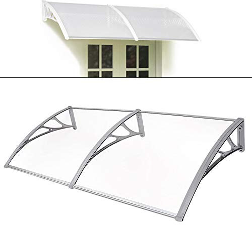 LENDISIY Door Canopy 200 * 90cm, Waterproof Front Door Canopy Rain Canopy Outdoor Shelter Window Garden Canopy Patio Porch Awning