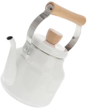Cabilock Bollitore Giapponese Bruciatore Teiera Vintage Smaltata Teiere Per Stufa Bollitore Elettrico Per Il Tè Bollitori Da Cucina Per L'acqua Bollente Bollitore Per Il Tè Di Legno Bianca