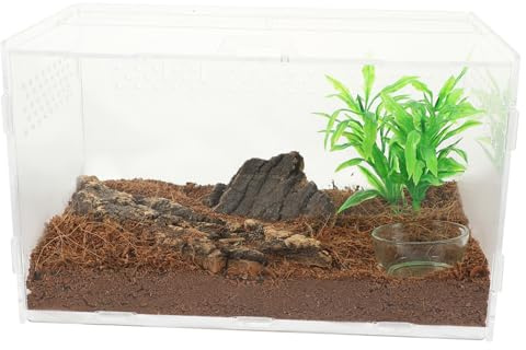 DRESSOOS Bearded Dragon Tank Acrylic Reptile Enclosure Thermostat Tortoise Cave Frog Terrarium Snake Cage Gecko Tank