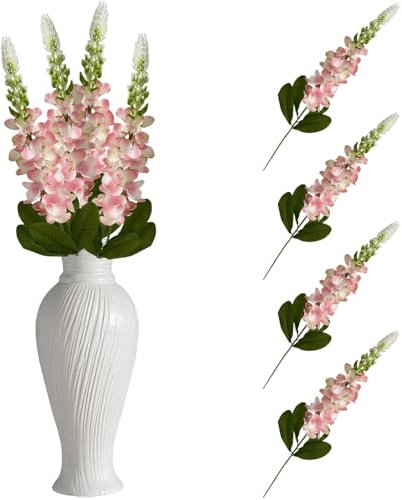 astylishome Fake Pink Hyacinth Faux Flowers - Artificial Plants Bouquet Thoughtful Gifts for Birthday Party 5602