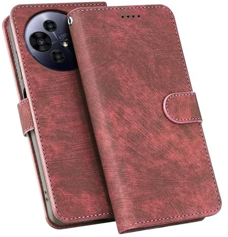 YSONCHAN Coque pour TCL 50 NXTPAPER 5G/50 Pro NXTPAPER/P10, Cuir PU Housse Blocage RFID avec Fermeture Magnétique, Flip Portefeuille Étui de Protection Type. Rouge