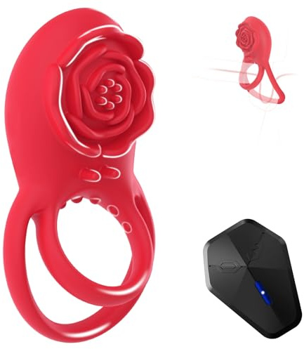 Sex Toys Anello Vibrante per Lei e Lui Sexytoysys Uomo Sexytoysys Coppia 8 Modalità Vibratore con Telecomando Stimolatore per Clitoride Anello Vibrante per Lui Anello per Pene da Uomo (Rosso)