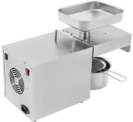 ‌Edelstahl Automatische Ölpresse 610W Profi, Kaltpressung & Heißpressung Dual-Modus, 45% Ölausbeute, Inkl Temperaturregler & Sicherheitskühlung für Nüsse/Samen (Walnuss/Sesam/Erdnuss)‌