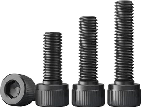 20 viti a testa cilindrica M6 x 20 mm, colore nero, in acciaio al carbonio, filettatura completa con esagono incassato a norma DIN 912 (ISO 4762), resistenti alla corrosione, con chiave a brugola.