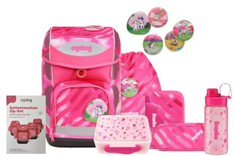 ergobag Cubo Set 8tlg. inkl. Seitentaschen (KuntBärbuntes Einhorn Neo)
