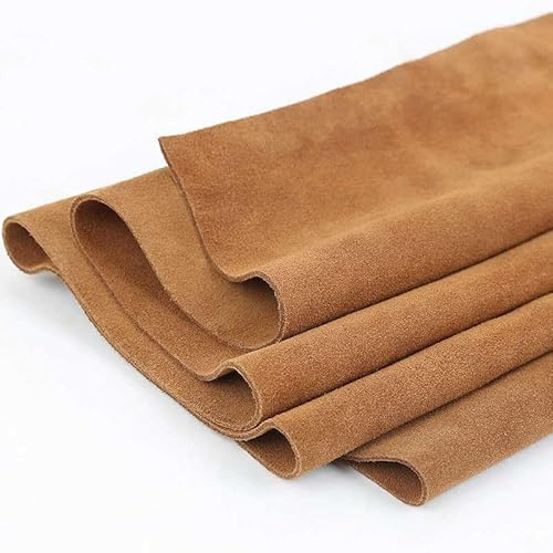 AMateschitz Wildleder Stoff 30*30cm Kunstlederstoff Meterware Wildleder Möbelstoff Vintage Wildlederstoff Wasserdicht Lederstoff Premium Bezugsstoff für DIY Basteln Sofas Autositzbezüge Braun 3 Stück