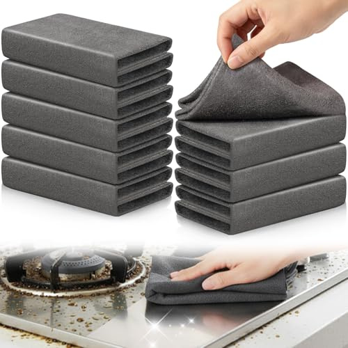 Loiluliy 8 Stück Mikrofasertücher Reinigungsset, 30x30cm Verdicktes Putztuch, Wiederverwendbar für Glas, Auto, Küche und Bad