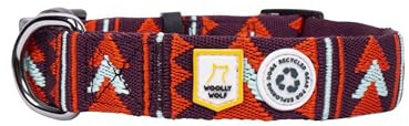 Woolly Wolf Polar Night Hundehalsband mittelgroße Hunde M – Hundehalsband aus 100% recyceltem Polyester, komfortabel und robust für Alltag und Outdoor-Abenteuer