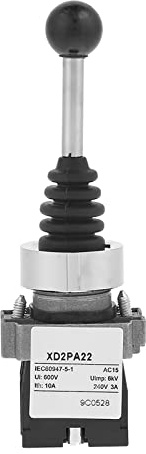 Fafeicy Interruttore Joystick, Interruttore Joystick Momentaneo a 2 Posizioni XD2PA22CR 2NO 380 V CA 220 V CC 22 Mm Supporto per relè Contattore di Avviamento Magnetico Controllo Industriale
