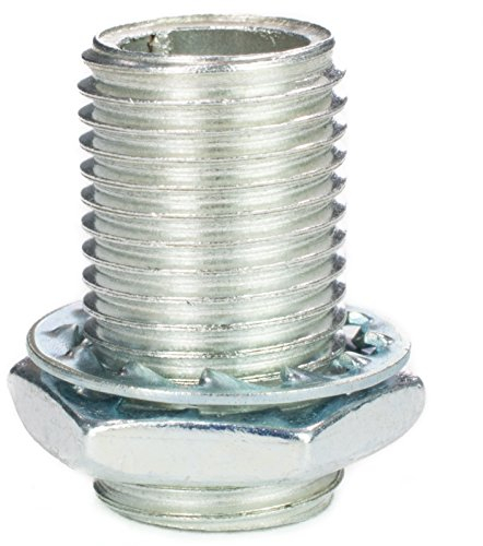Gewinderohr M10x1, Länge 17 mm, verzinkt - inkl. Sechskantmutter u. Sicherungsscheibe | Gewinderöhrchen für Lampe - 10 Stück