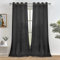 Melodieux Gardinen Schwarz Transparent Leinen Optik Vorhänge mit Ösen für Wohnzimmer Schlafzimmer, 2er Set 245x140cm