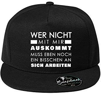 Wer Nicht mit Mir auskommt Baumwolle Baseball Cap, Basecap - Unisex Cap, Sport, Reisen, Style - Baseball Cap, Mütze (Cap 481-Schwarz)