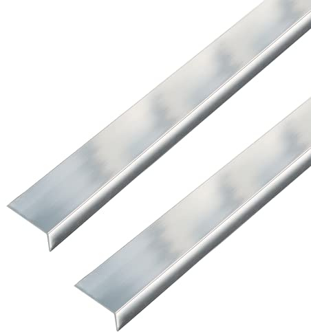 Alberts 499396 Winkelprofil | selbstklebend | Aluminium, chromdesign | 1000 x 25 x 15 mm | 2er Set