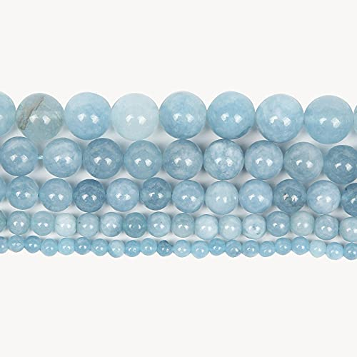 Natürliche Steinperlen Aqua Chalcedon Lose Runde Perle, um Schmuck Armbänder herzustellen, Armbänder Nähen DIY Zubehör 4-12mm-H7373._4mm ca. 92 stücke