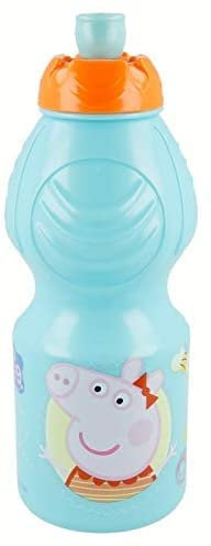 Botella sport multicolor; producto de plástico reutilizable; libre de BPA; capacidad 400 ml (Peppa pig)
